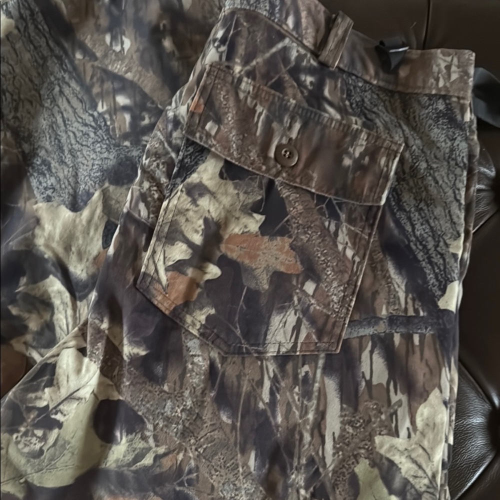 Brown and Green Cargo Pants with Camouflage Pattern